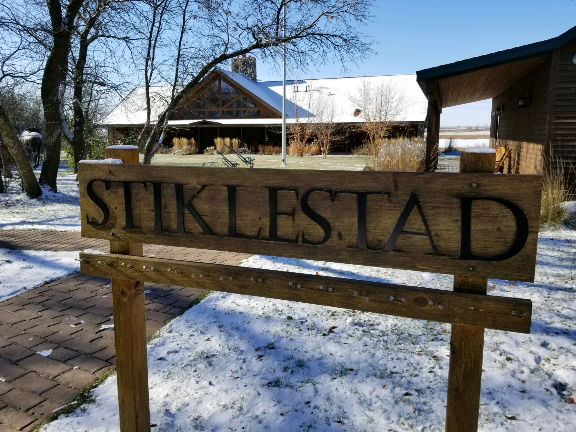 Lodge Sign in Winter